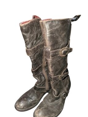 Ariat Womens Brown Leather 10007059 Buckle Side Zip Western Boots Size 7.5B